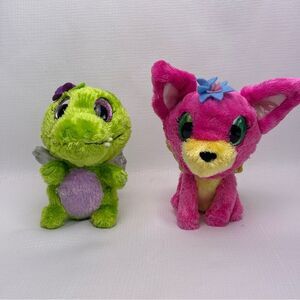 Spin Master Hatchimals Plush Bundle, Green  Alligator  & Pink Dog
